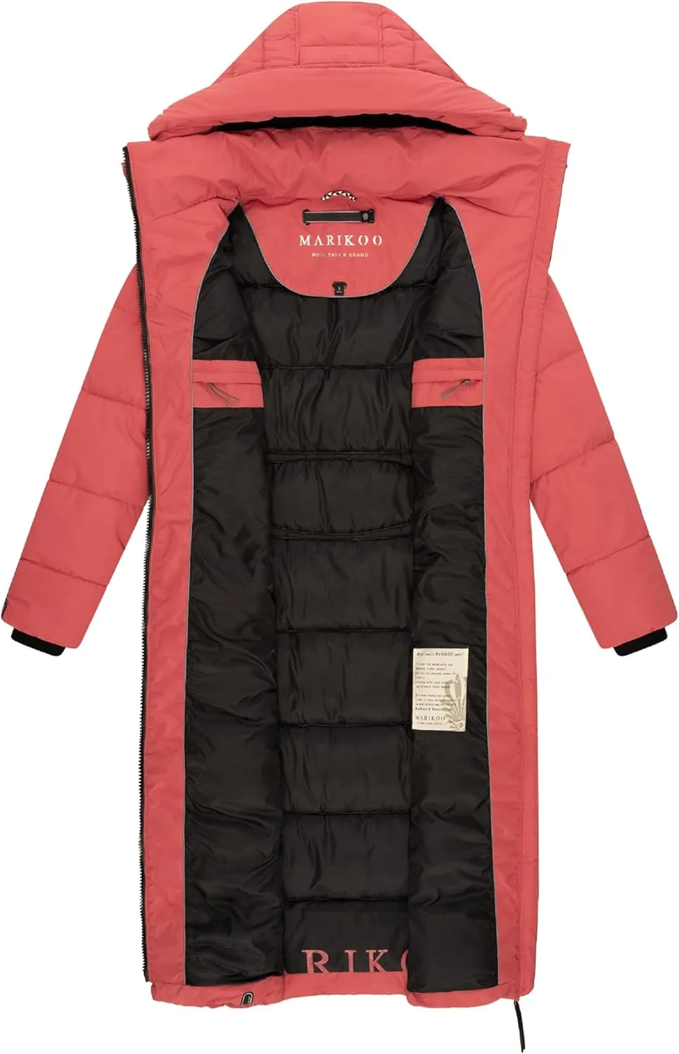 Long Fall & Winter Coat for Women | Detachable Hood | Quilted Women’s Calf-Length Jacket | Nadeshikoo XVI XS-5XL