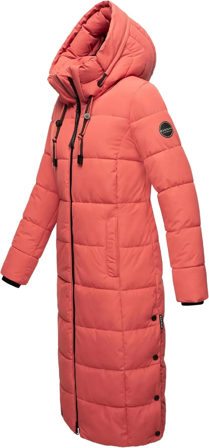 Long Fall & Winter Coat for Women | Detachable Hood | Quilted Women’s Calf-Length Jacket | Nadeshikoo XVI XS-5XL