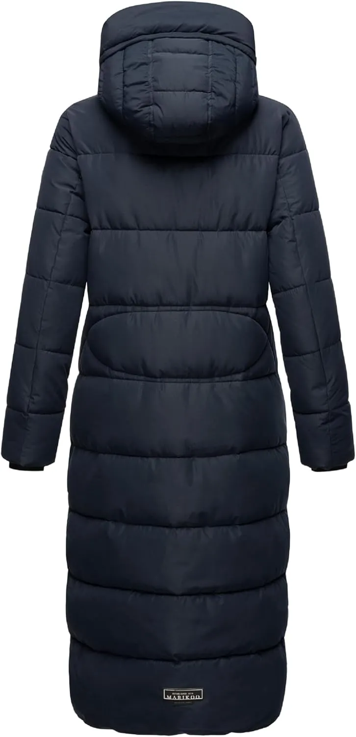 Long Fall & Winter Coat for Women | Detachable Hood | Quilted Women’s Calf-Length Jacket | Nadeshikoo XVI XS-5XL