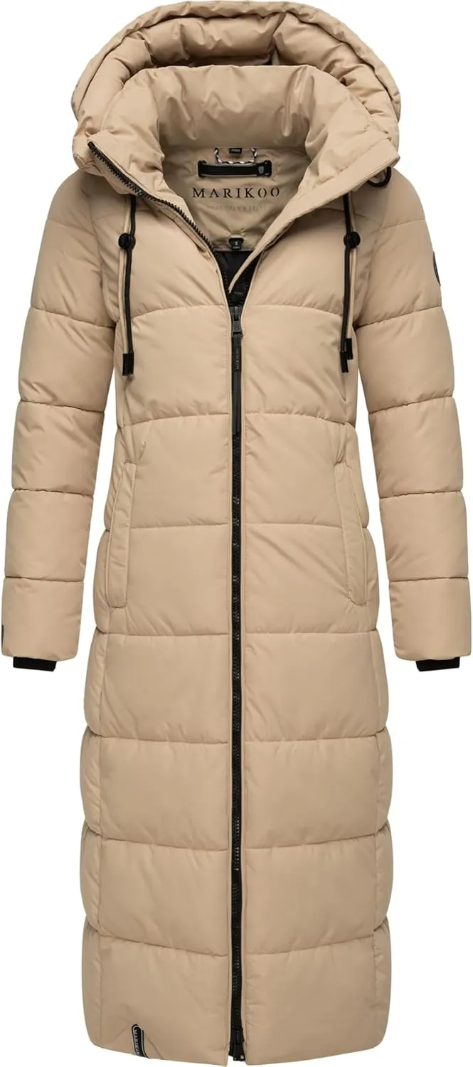 Long Fall & Winter Coat for Women | Detachable Hood | Quilted Women’s Calf-Length Jacket | Nadeshikoo XVI XS-5XL