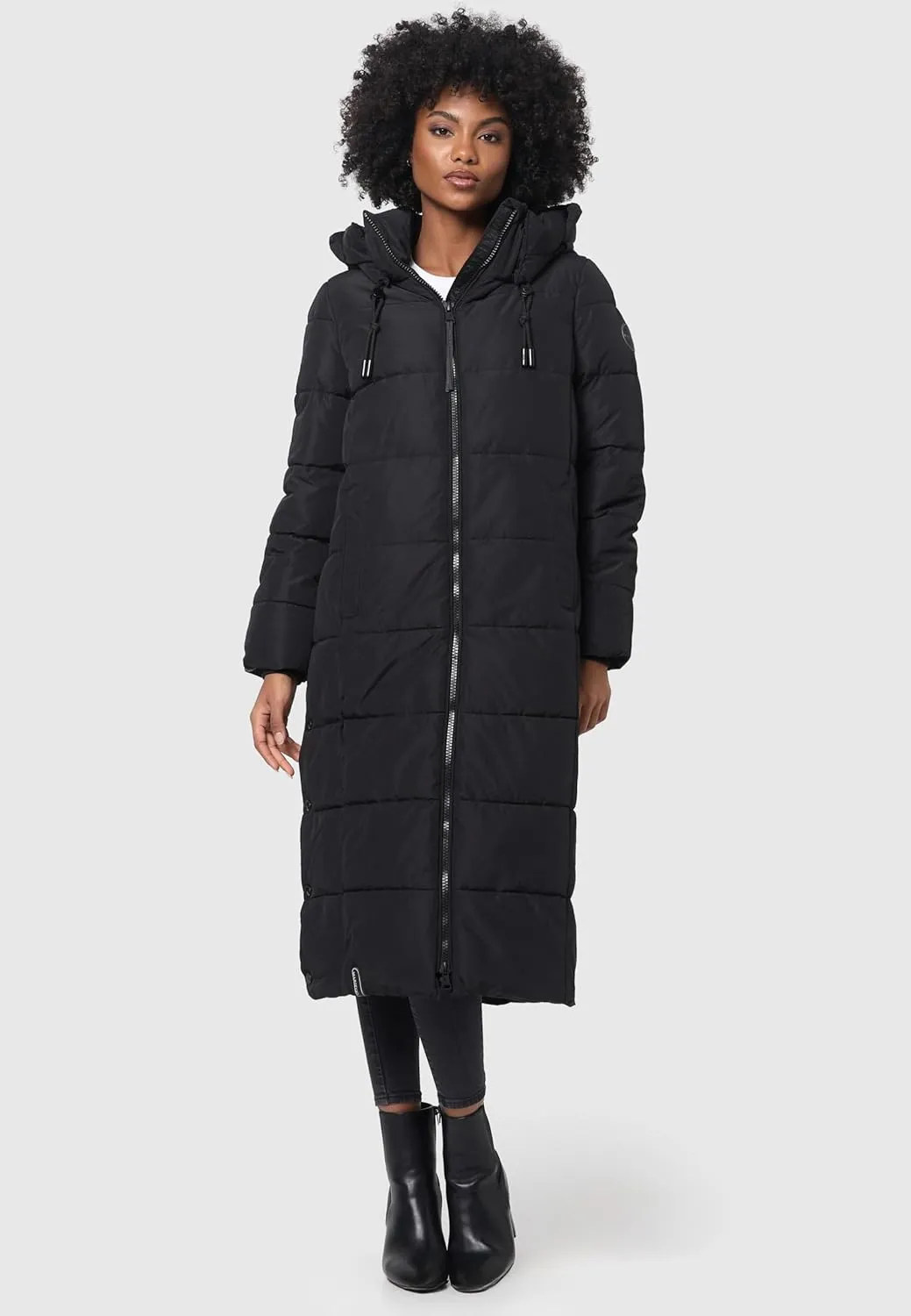 Long Fall & Winter Coat for Women | Detachable Hood | Quilted Women’s Calf-Length Jacket | Nadeshikoo XVI XS-5XL