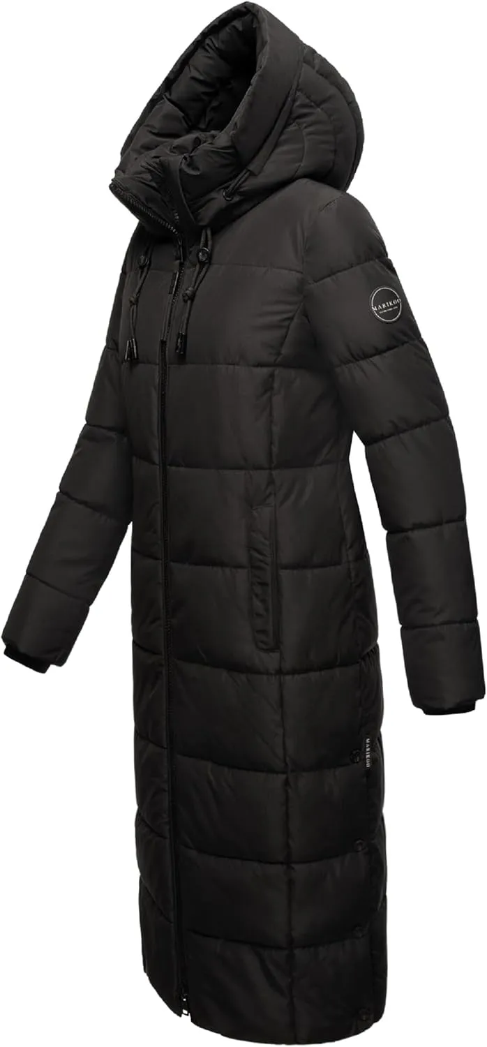 Long Fall & Winter Coat for Women | Detachable Hood | Quilted Women’s Calf-Length Jacket | Nadeshikoo XVI XS-5XL
