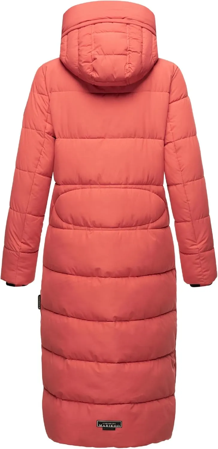 Long Fall & Winter Coat for Women | Detachable Hood | Quilted Women’s Calf-Length Jacket | Nadeshikoo XVI XS-5XL
