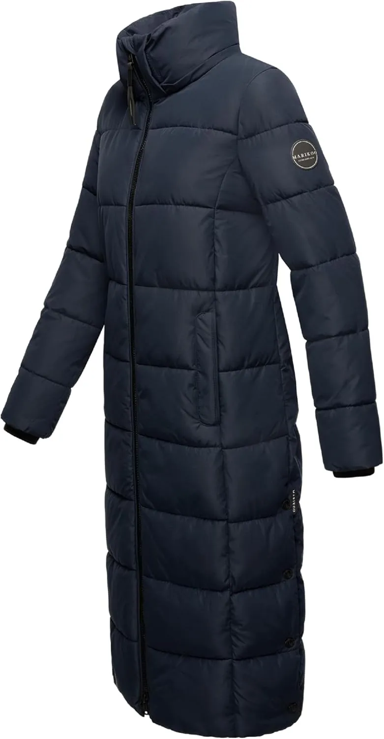 Long Fall & Winter Coat for Women | Detachable Hood | Quilted Women’s Calf-Length Jacket | Nadeshikoo XVI XS-5XL