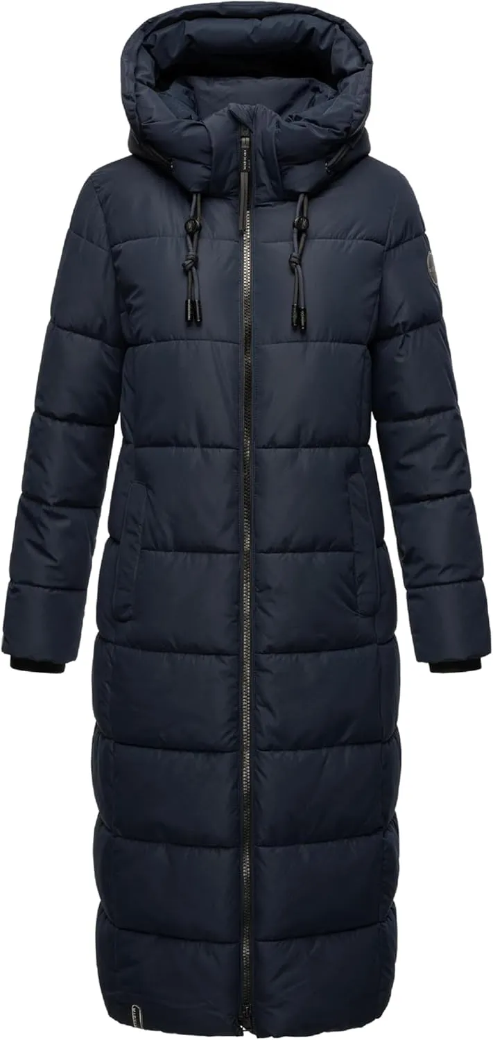 Long Fall & Winter Coat for Women | Detachable Hood | Quilted Women’s Calf-Length Jacket | Nadeshikoo XVI XS-5XL
