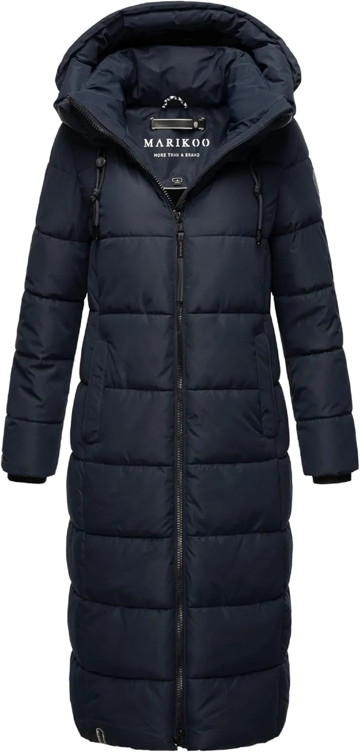 Long Fall & Winter Coat for Women | Detachable Hood | Quilted Women’s Calf-Length Jacket | Nadeshikoo XVI XS-5XL