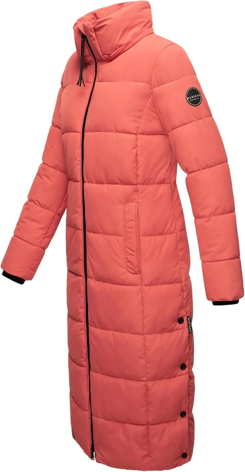 Long Fall & Winter Coat for Women | Detachable Hood | Quilted Women’s Calf-Length Jacket | Nadeshikoo XVI XS-5XL