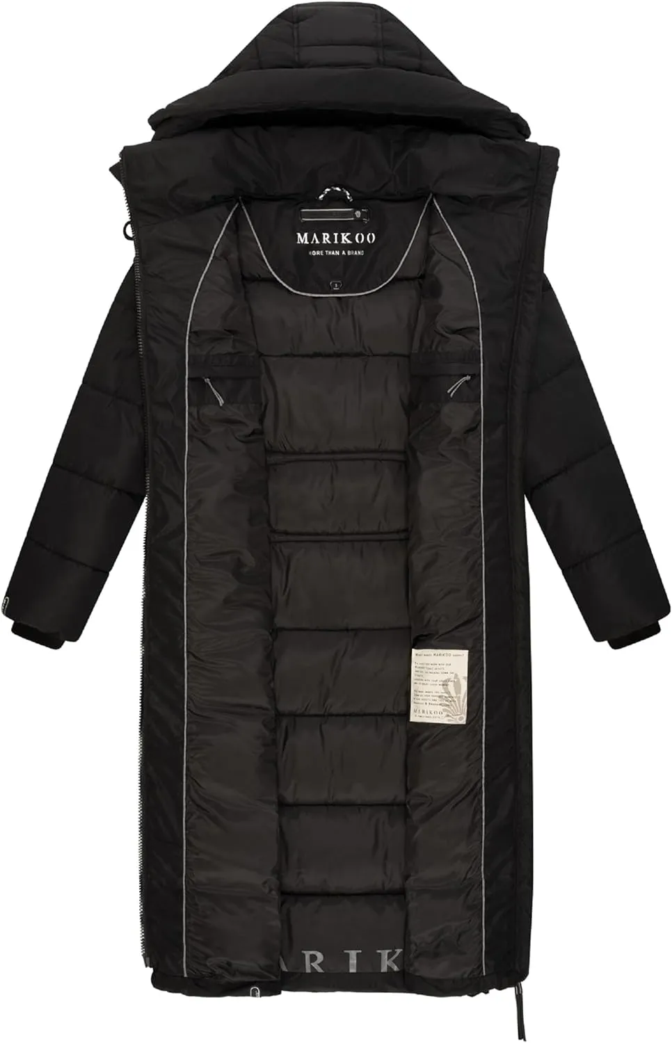 Long Fall & Winter Coat for Women | Detachable Hood | Quilted Women’s Calf-Length Jacket | Nadeshikoo XVI XS-5XL