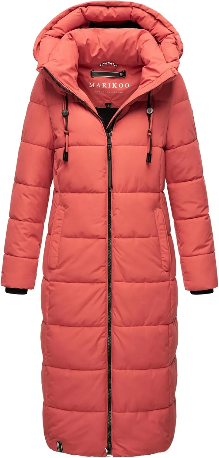 Long Fall & Winter Coat for Women | Detachable Hood | Quilted Women’s Calf-Length Jacket | Nadeshikoo XVI XS-5XL