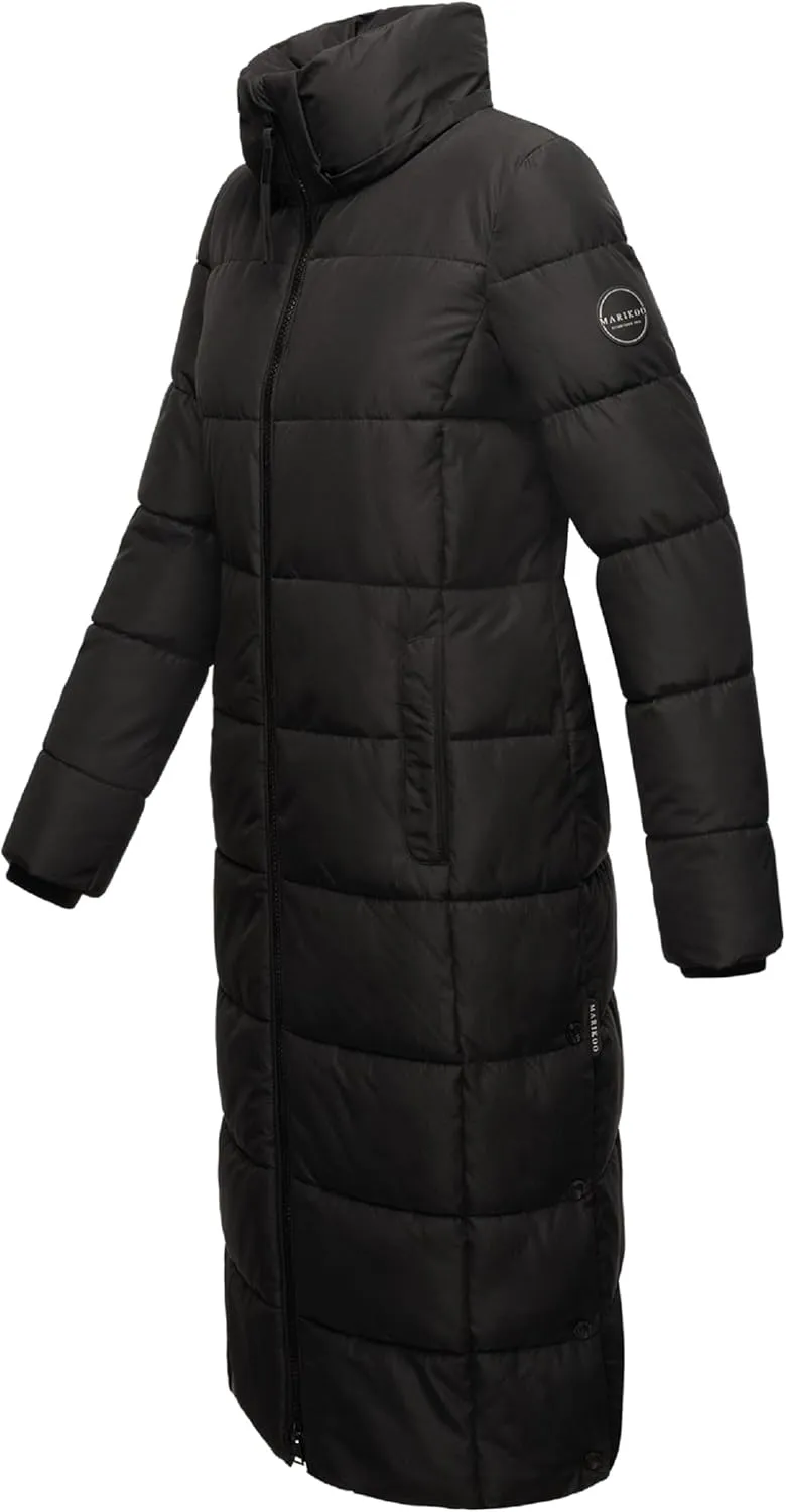 Long Fall & Winter Coat for Women | Detachable Hood | Quilted Women’s Calf-Length Jacket | Nadeshikoo XVI XS-5XL