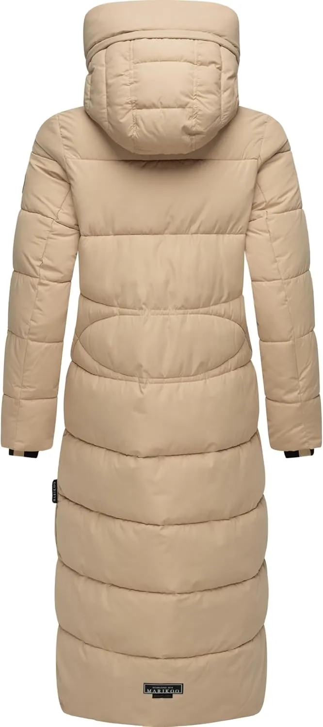Long Fall & Winter Coat for Women | Detachable Hood | Quilted Women’s Calf-Length Jacket | Nadeshikoo XVI XS-5XL