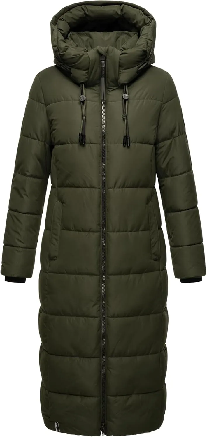 Long Fall & Winter Coat for Women | Detachable Hood | Quilted Women’s Calf-Length Jacket | Nadeshikoo XVI XS-5XL