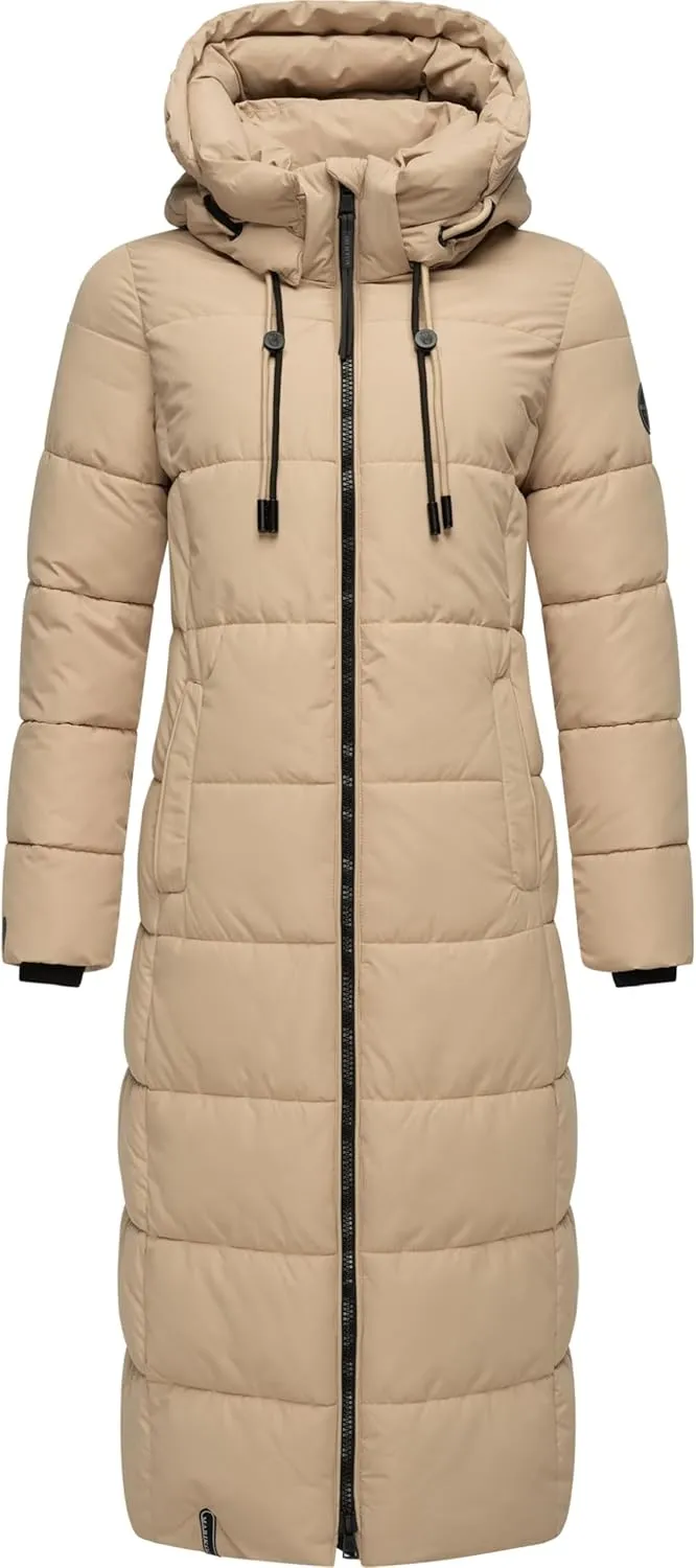 Long Fall & Winter Coat for Women | Detachable Hood | Quilted Women’s Calf-Length Jacket | Nadeshikoo XVI XS-5XL