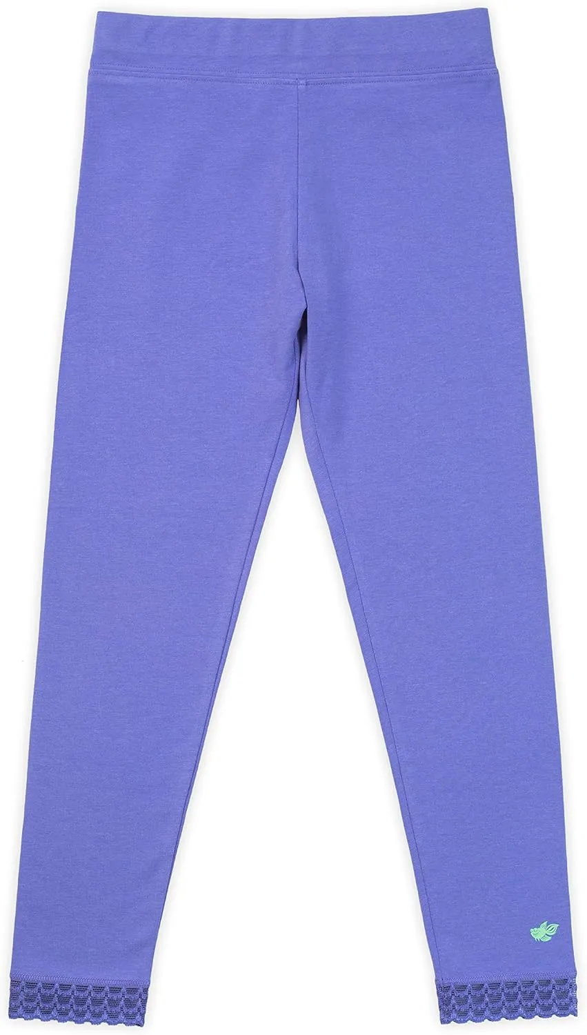 Lucky & Me | Jada Girls Leggings | Tagless | Full Length, Lace Trim, Wide Waistband | 3-Pack