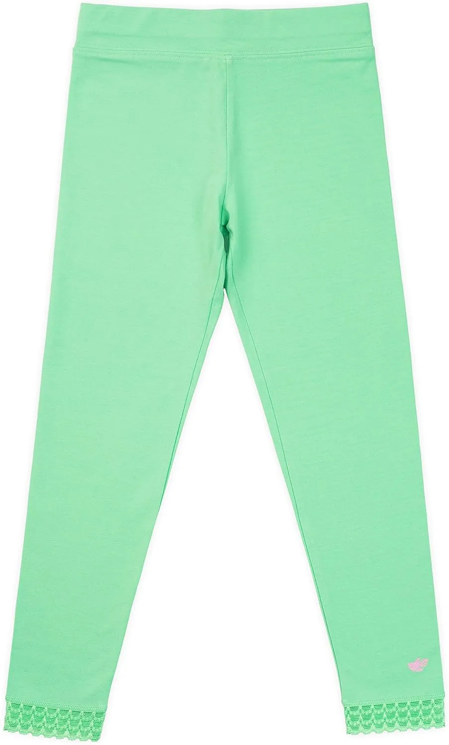 Lucky & Me | Jada Girls Leggings | Tagless | Full Length, Lace Trim, Wide Waistband | 3-Pack