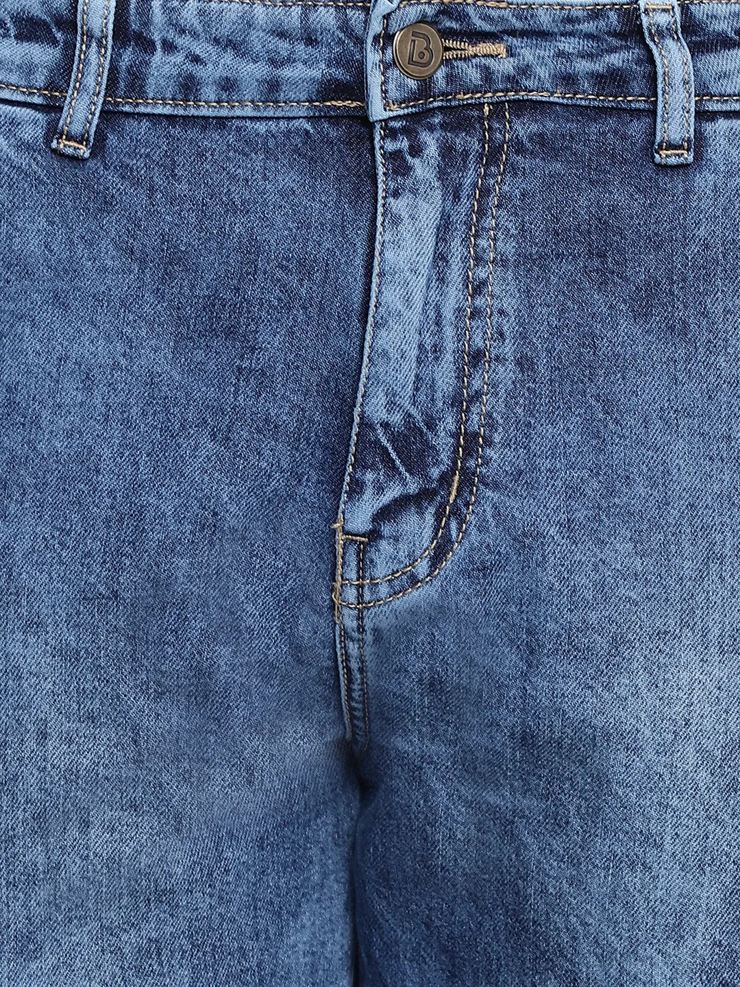 Men Mid Blue Denim Joggers