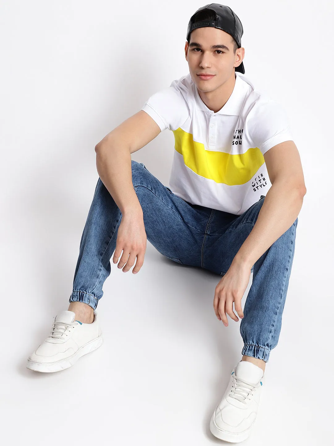 Men Mid Blue Denim Joggers