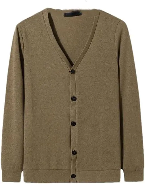 Men's Casual Slim Cardigan V Neck Long Sleeve Button Up Cardigan Sweater Men's Casual Sweater Mens Cardigan