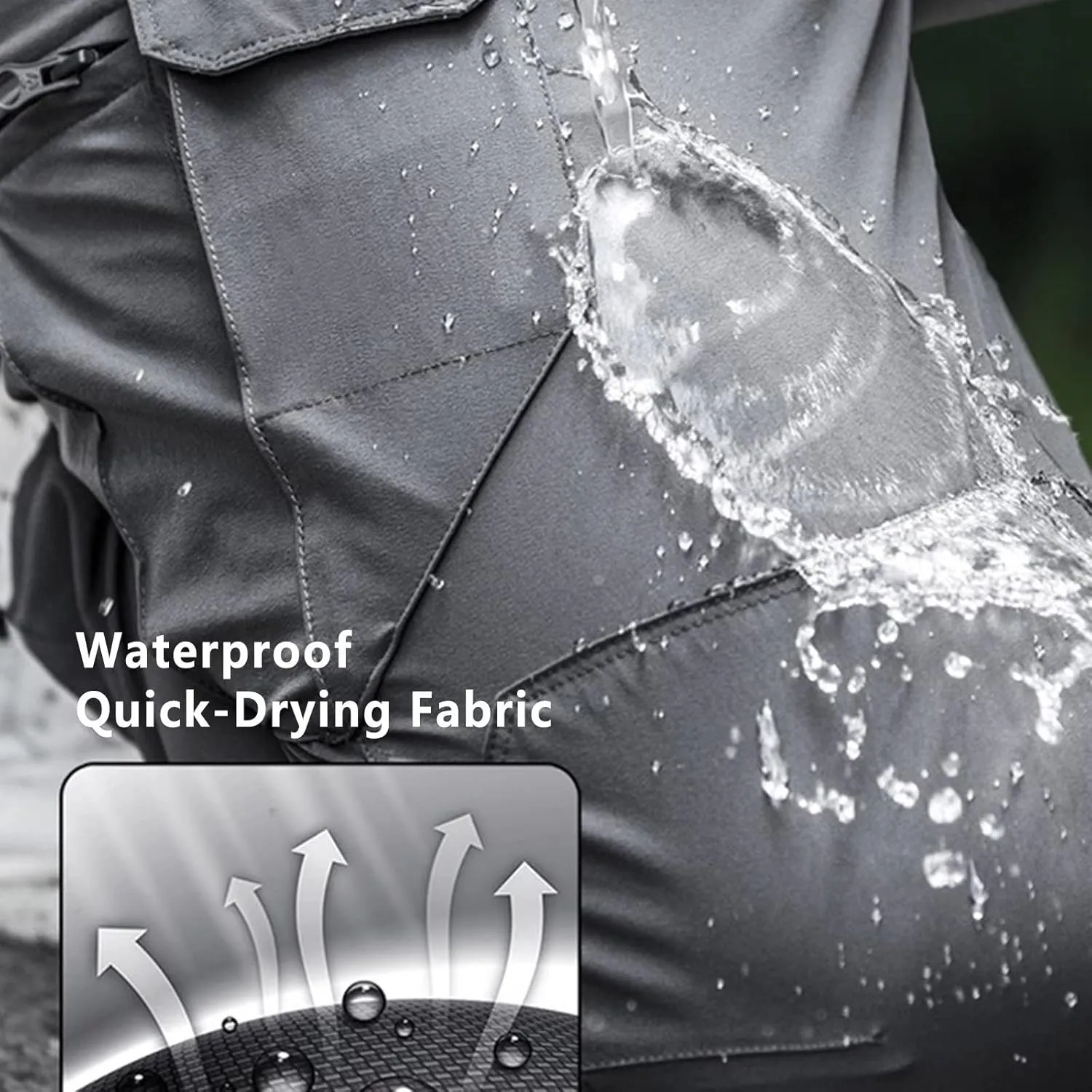 Mens Outdoor Tactical Pant Lightweight Cargo Jogger Waterproof Hiking Work Multi Pockets