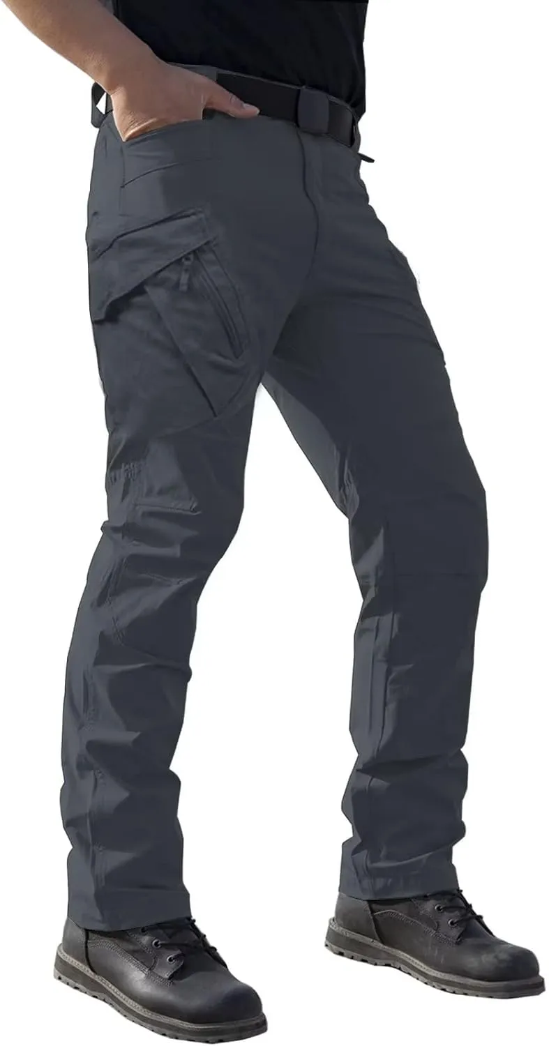 Mens Outdoor Tactical Pant Lightweight Cargo Jogger Waterproof Hiking Work Multi Pockets