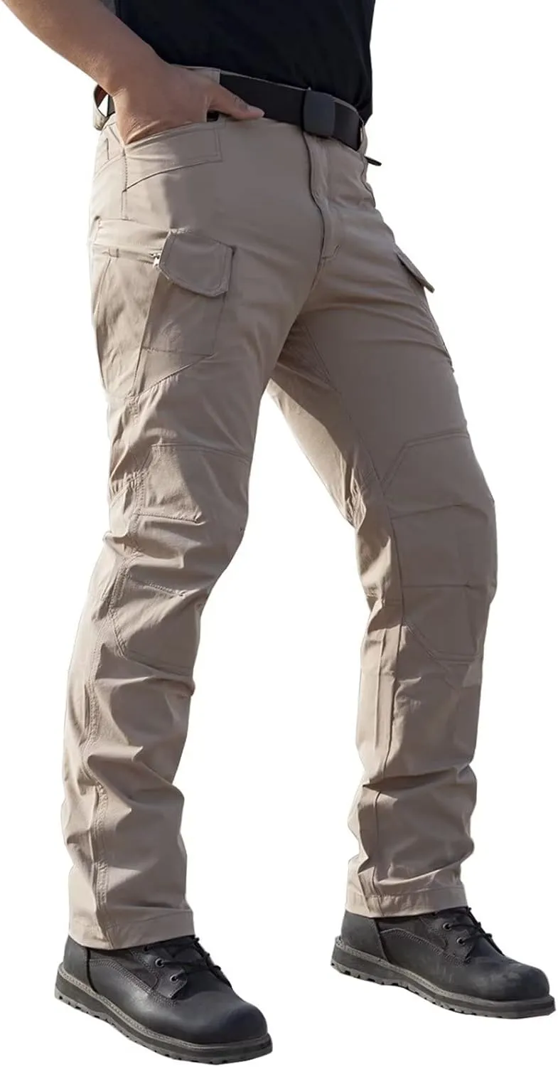 Mens Outdoor Tactical Pant Lightweight Cargo Jogger Waterproof Hiking Work Multi Pockets