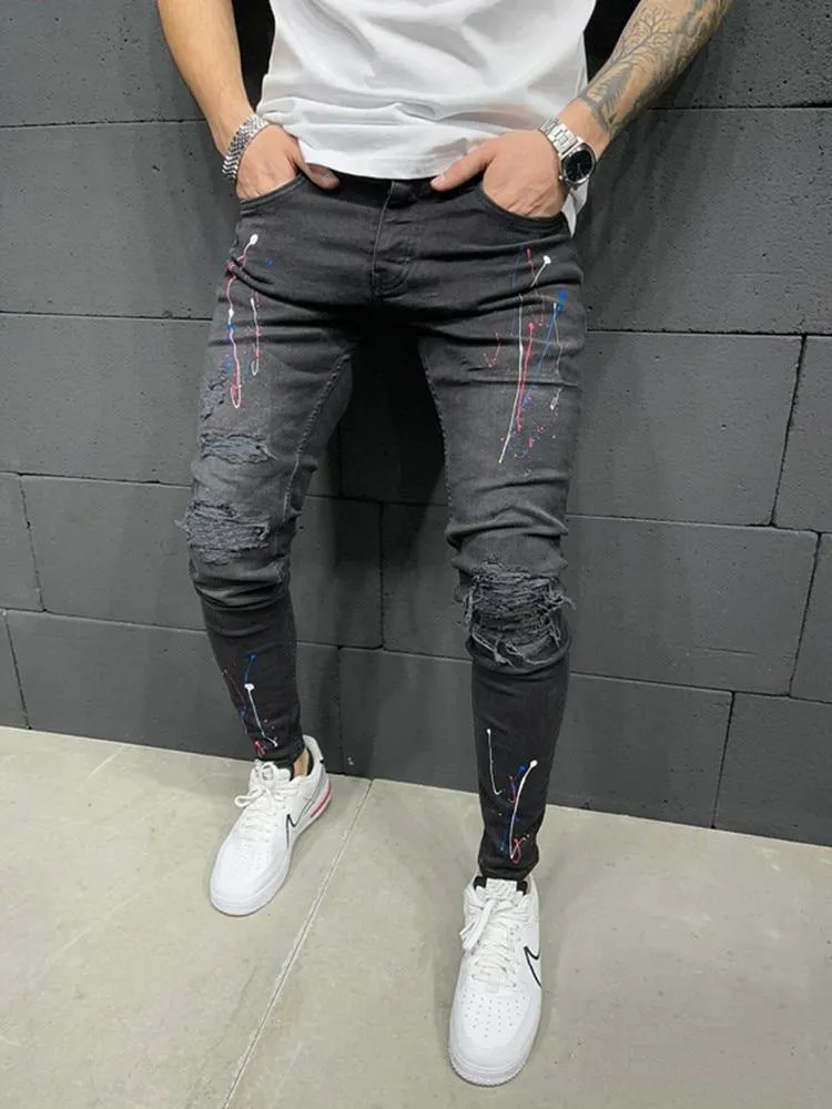 Men's Skinny Distressed Stretchy Fashion Jeans