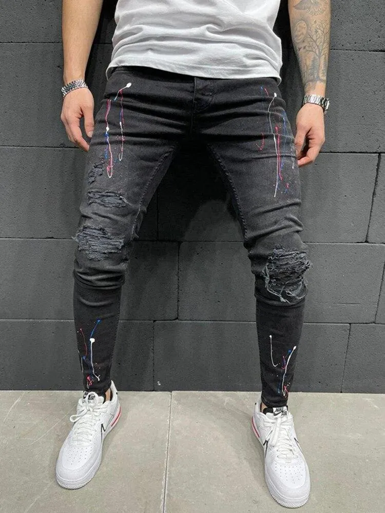 Men's Skinny Distressed Stretchy Fashion Jeans
