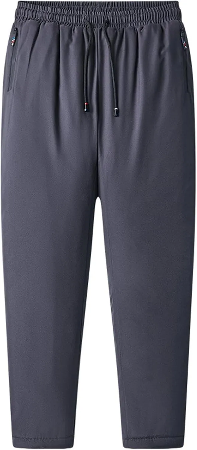 Mens Winter Fleece Joggers Pants Sherpa Lined Sweatpants Warm Thick Athletic Pants Outdoor Workout Trousers with Pockets