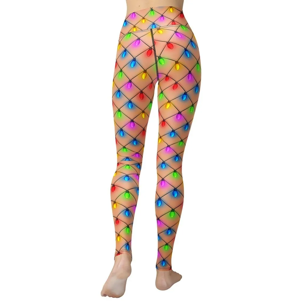 Naughty Christmas Lights Yoga Leggings