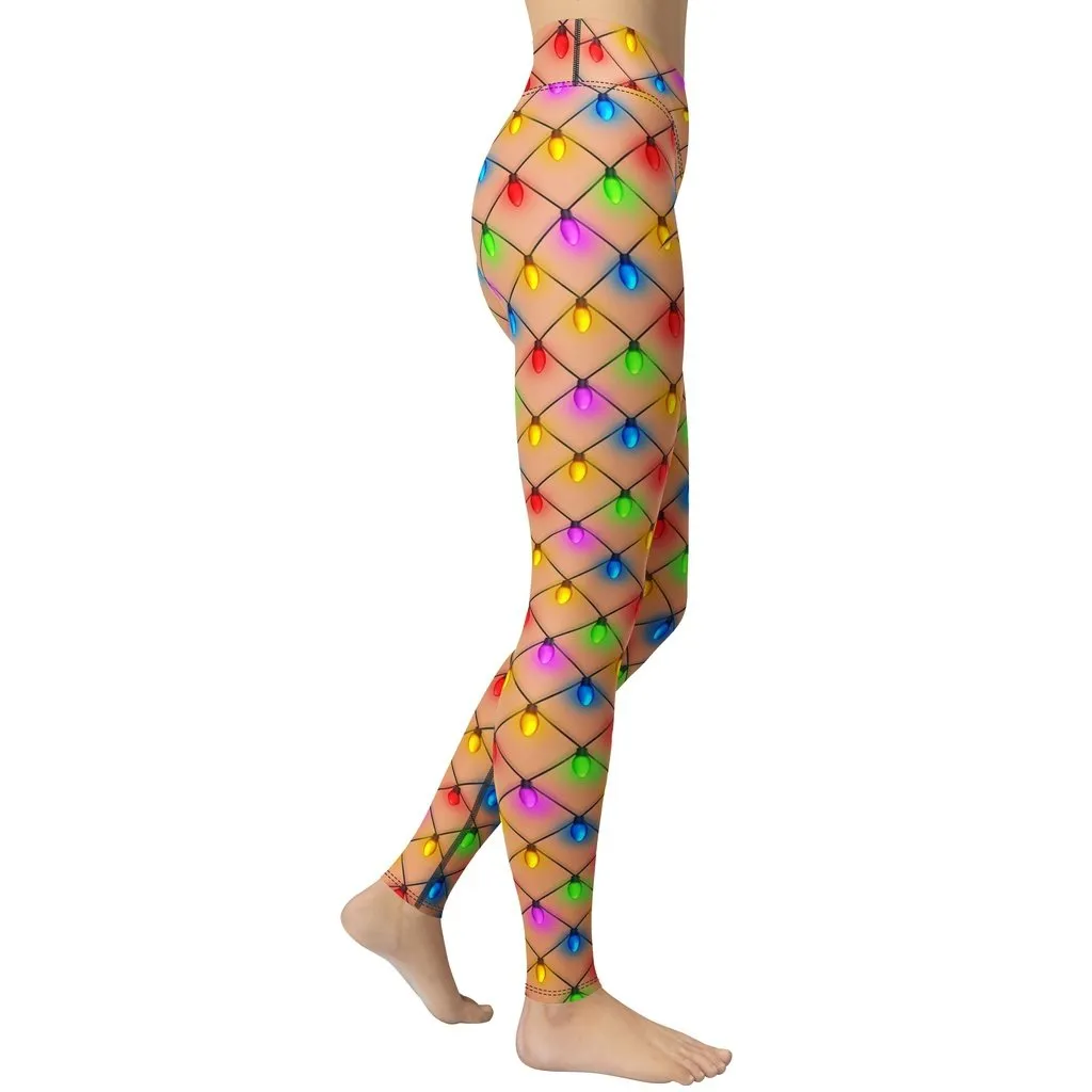 Naughty Christmas Lights Yoga Leggings
