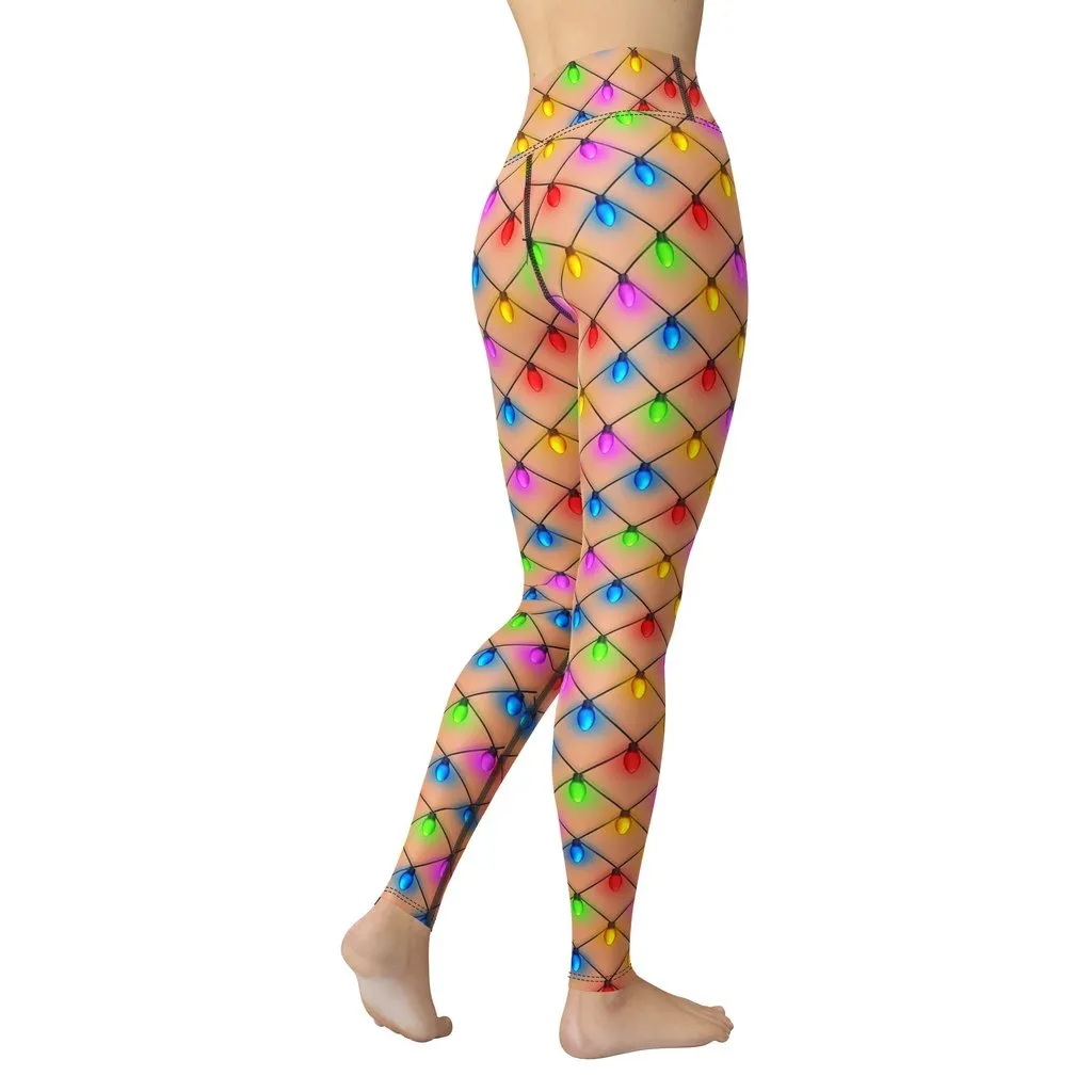 Naughty Christmas Lights Yoga Leggings