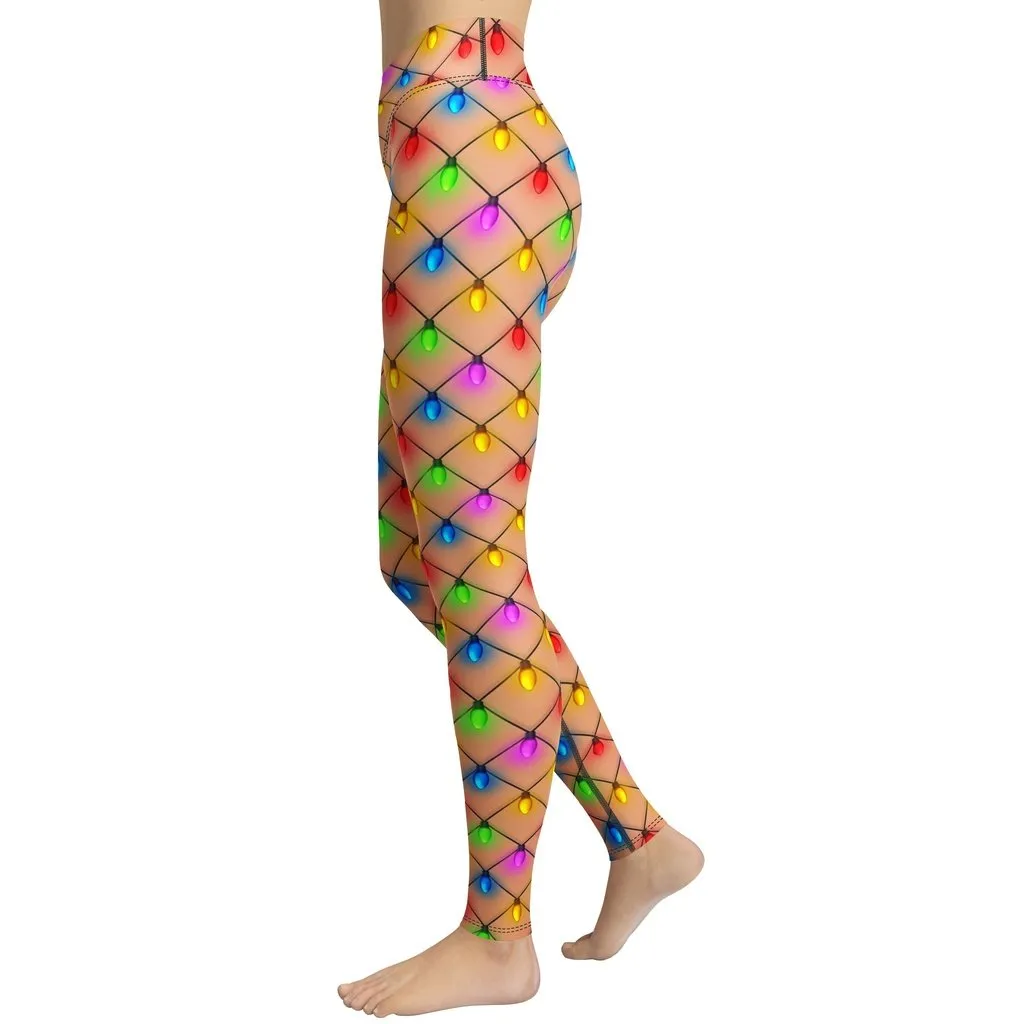 Naughty Christmas Lights Yoga Leggings
