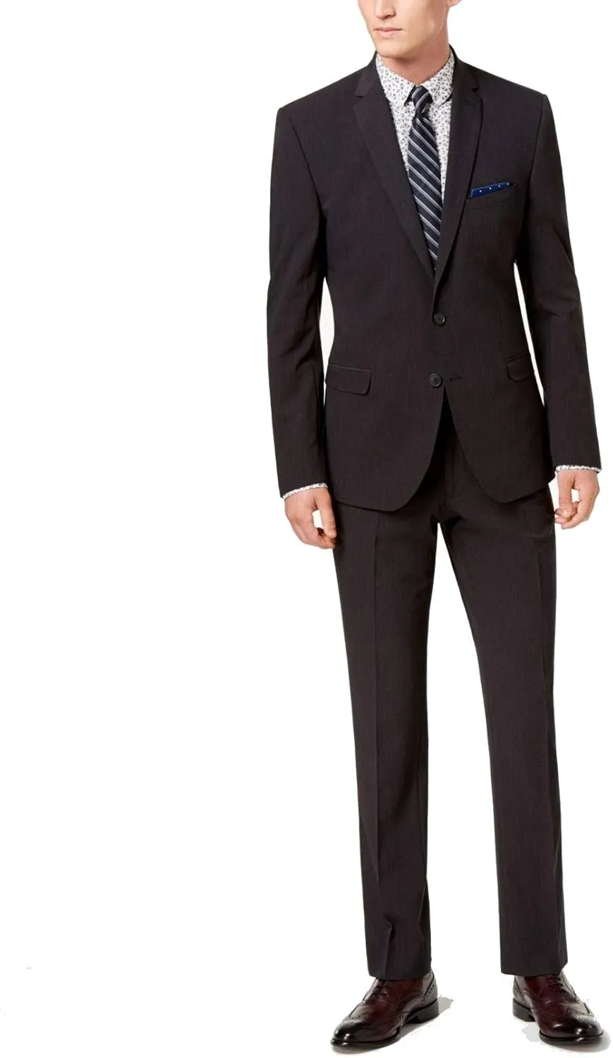 Nick Graham Men's Slim Fit Stretch Finished Bottom Suit