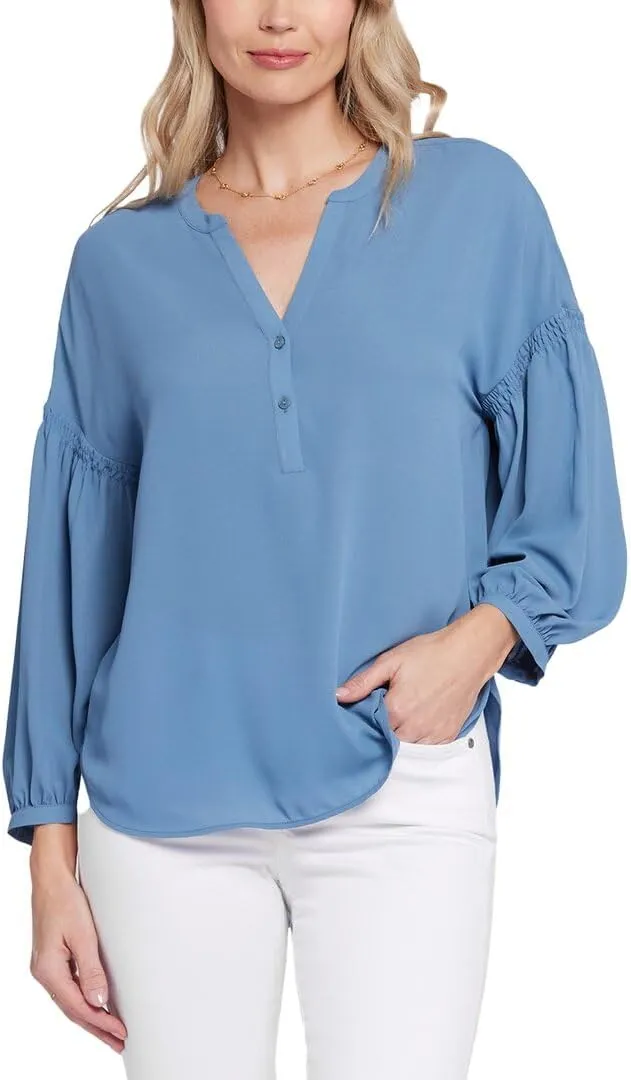 NYDJ Women's Petite Paulina Peasant Blouse