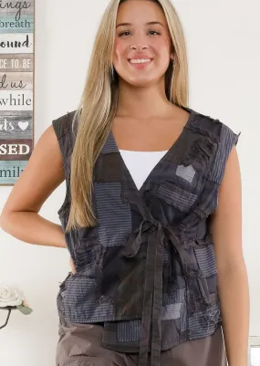 Patchwork Charcoal Vest #290