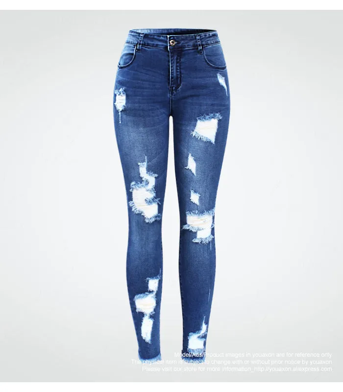 RI RI Stretchy Ripped Denim Skinny Jeans