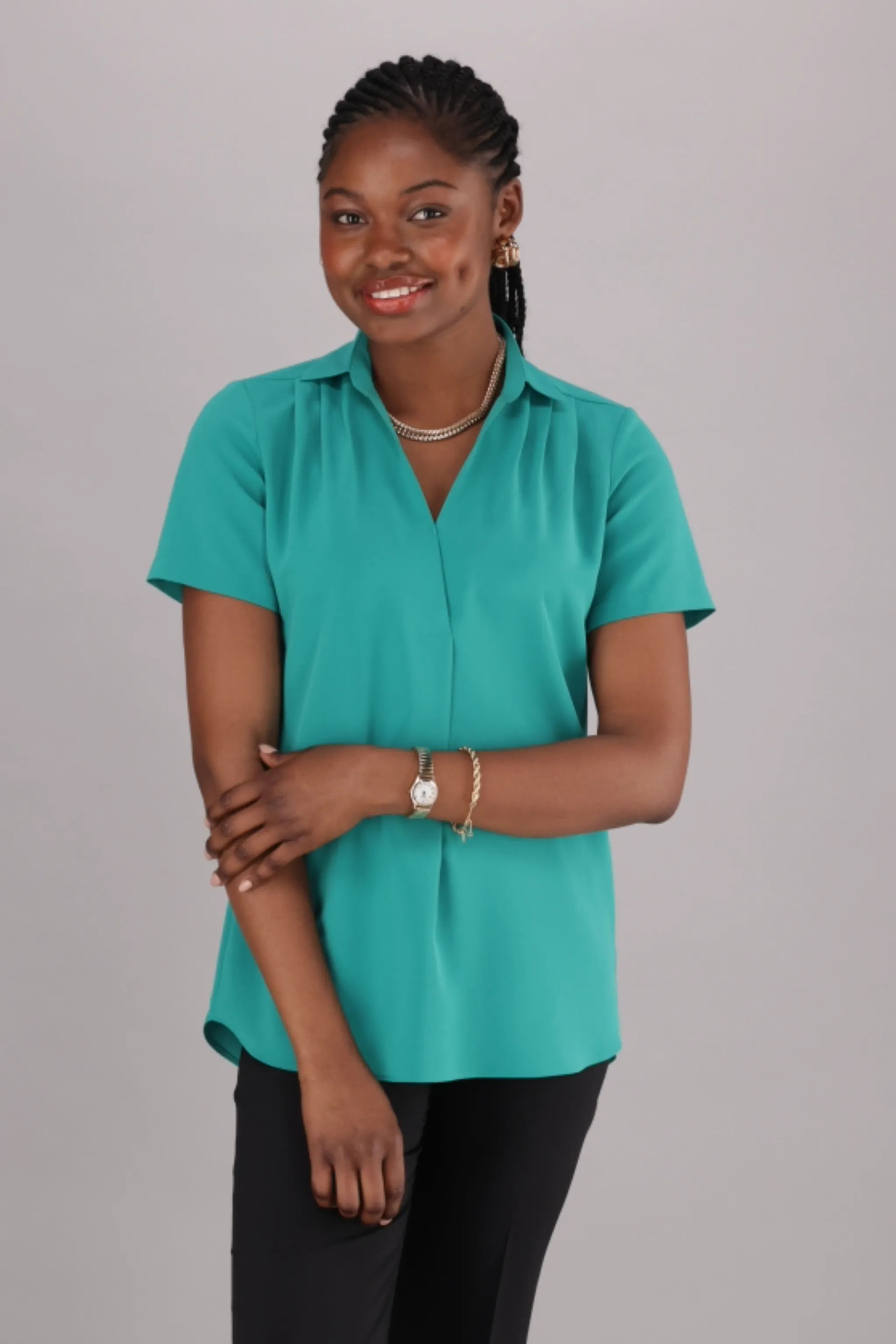 Rose V-neck blouse - green