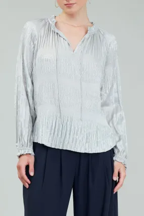 Ruffle Split Neck Blouse