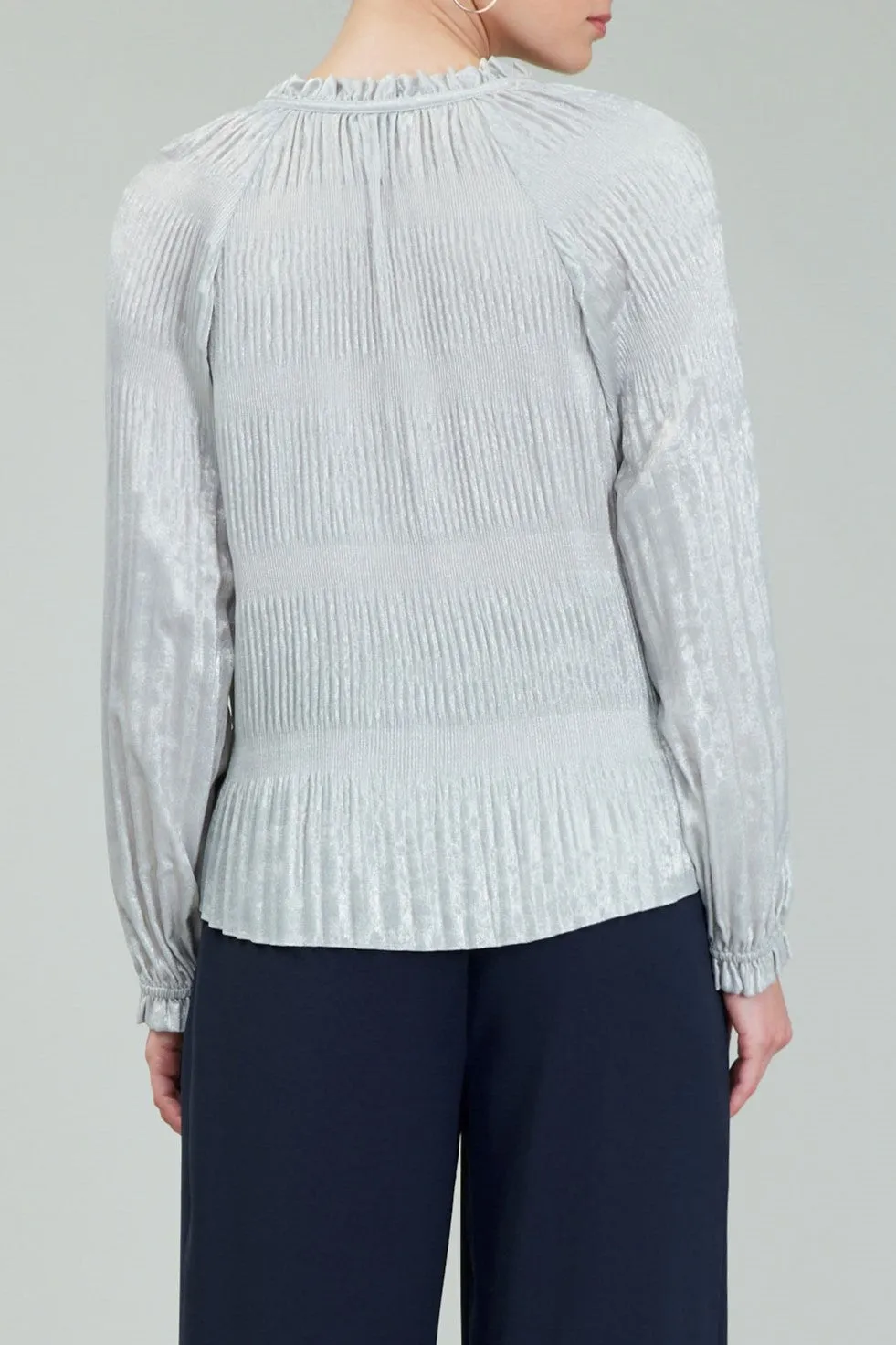 Ruffle Split Neck Blouse