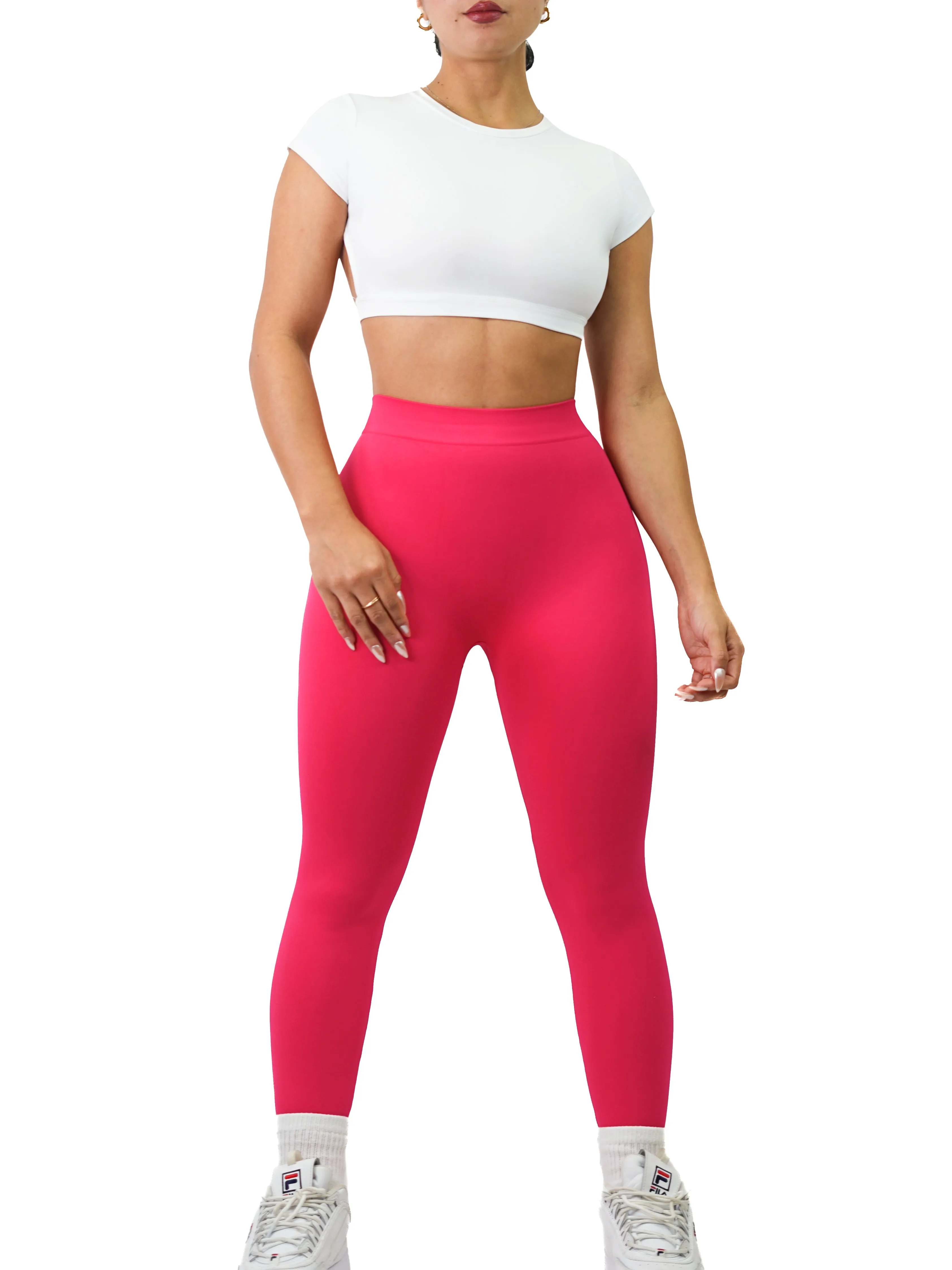 Seamless Low Back Leggings (Ruby Red)
