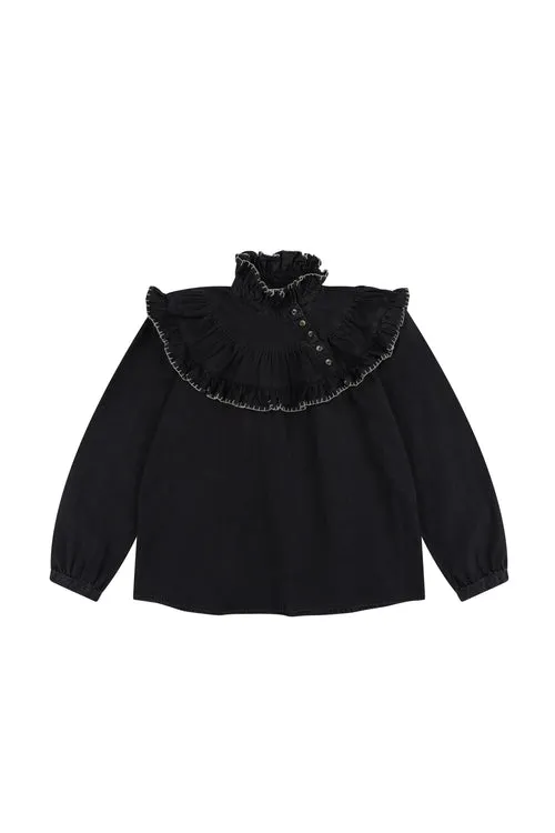 seventy   mochi Victoria Blouse in Black Denim
