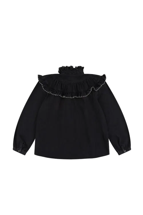 seventy   mochi Victoria Blouse in Black Denim