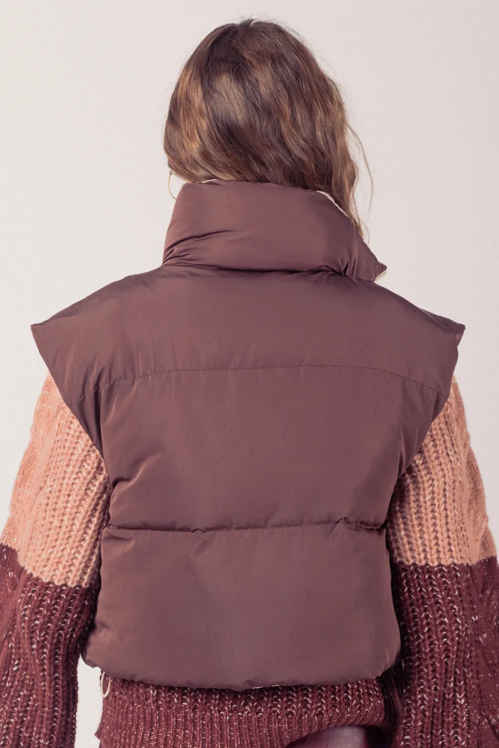 Sharp Contrast Vest - Chocolate