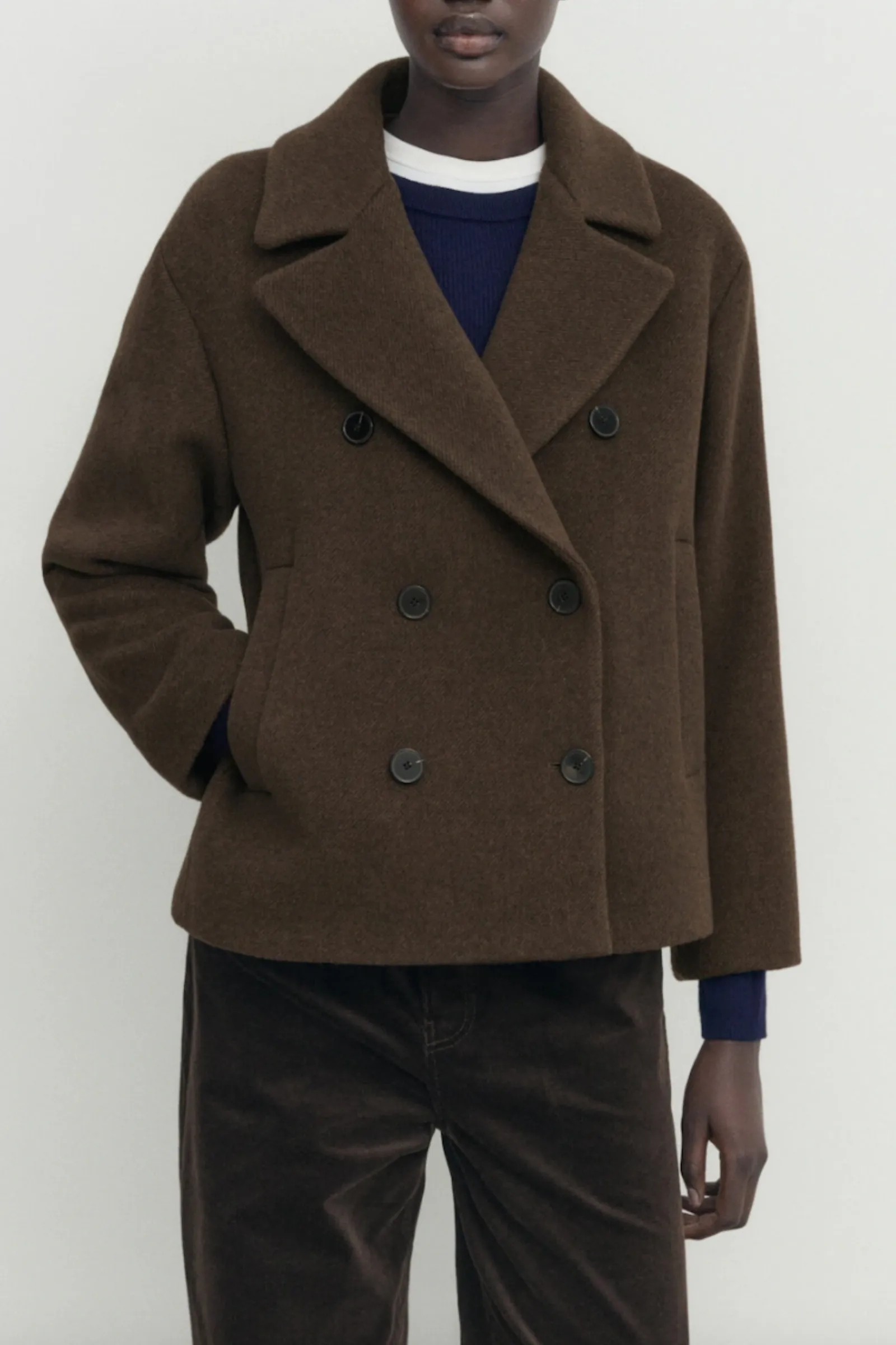 Short Twill Pea Coat
