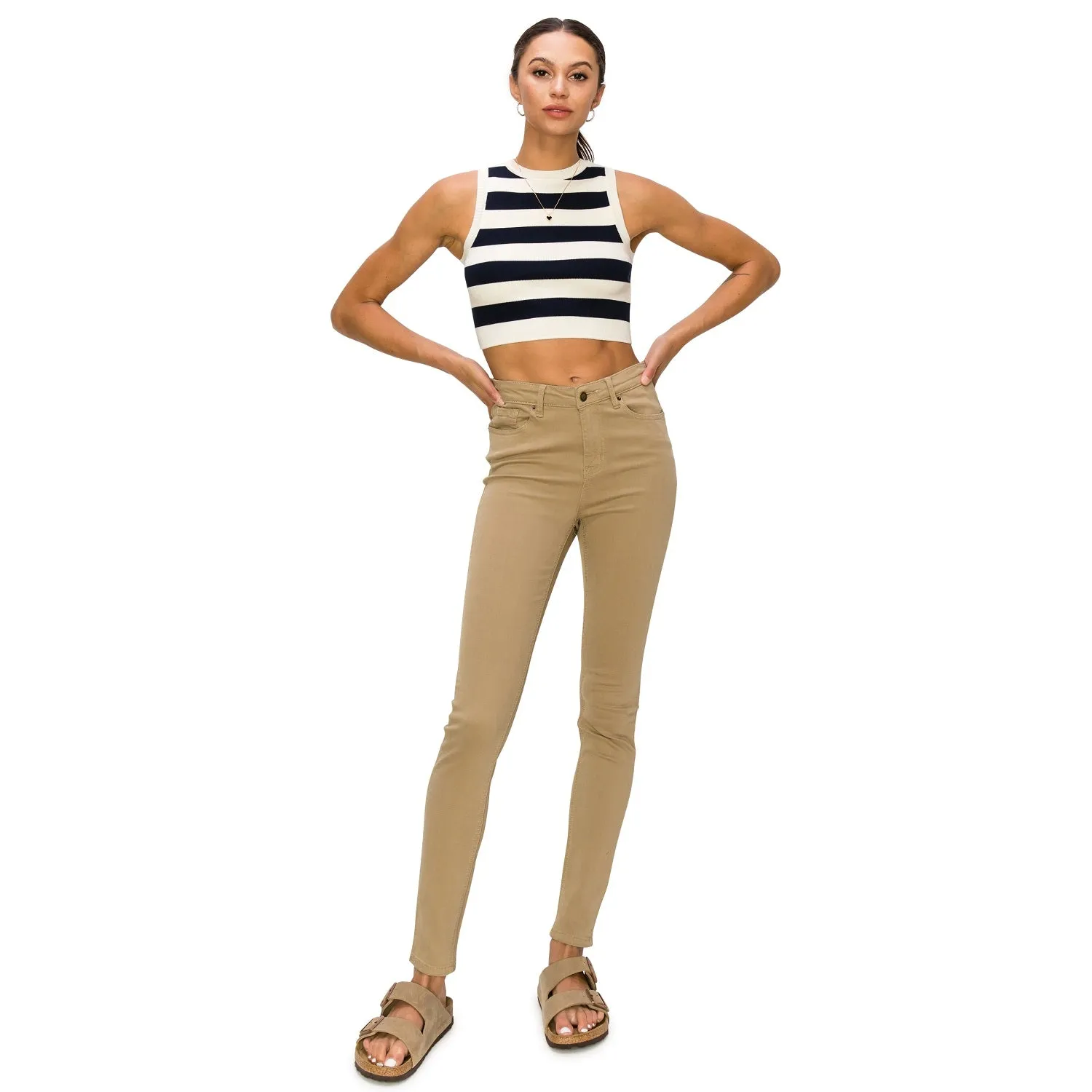 Soft Stretchy High Rise The Everyday Skinny Jeans - Khaki