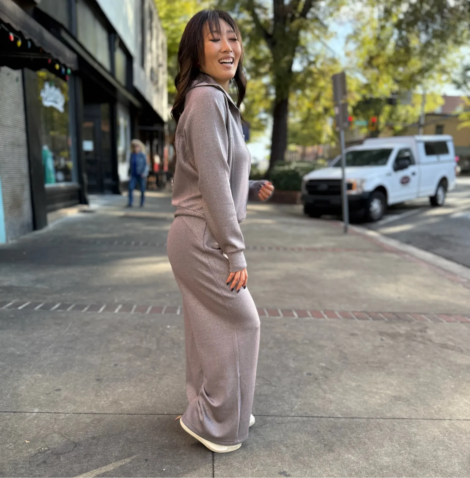 Spanx AirEssentials Half Zip in Smoke Silver