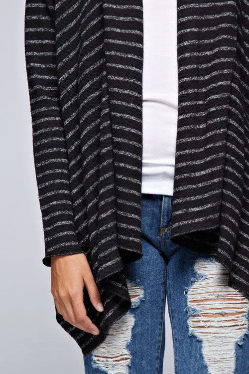 Striped Long Sleeve French Terry Cardigan