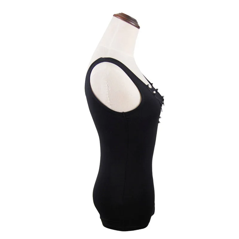 TTP224 summer punk daily life simple style broken holes women cotton vest