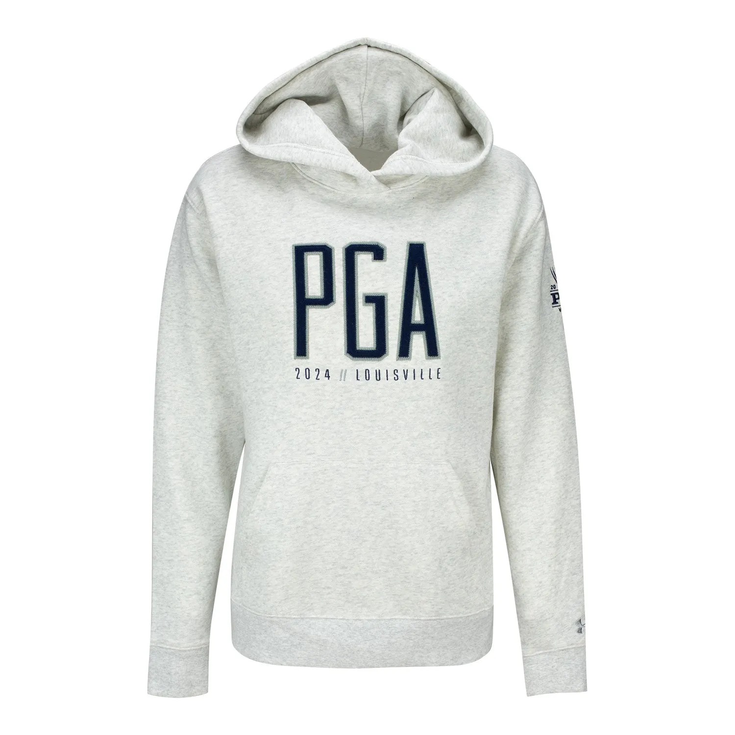 Under Armour 2024 PGA Championship Ladies Fleece Applique Hoodie in Light Heather Grey