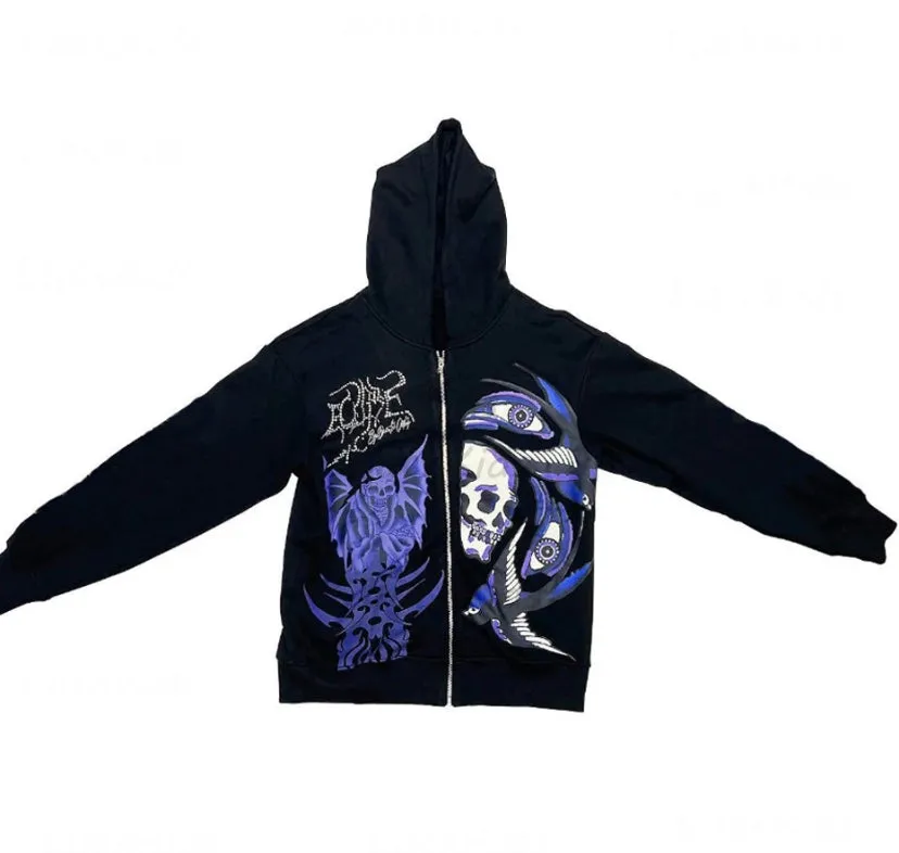 Unisex Skull Print Hoodie